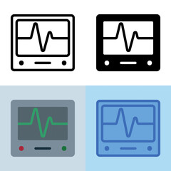 Illustration vector graphic of Heart Monitor Icon. Perfect for user interface, new application, etc