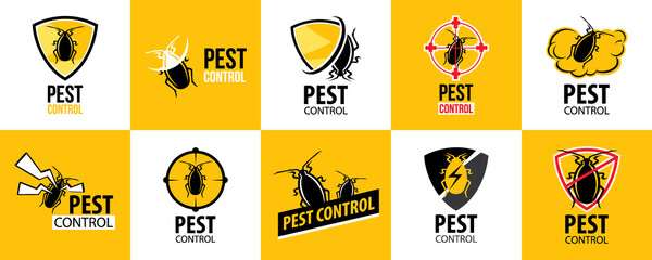 Vector set of logos for pest control company