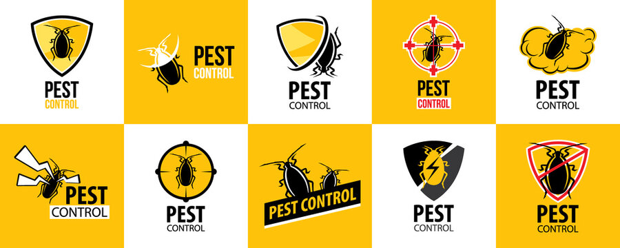 Vector Set Of Logos For Pest Control Company