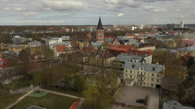 Tartu oldest Jaani church on background