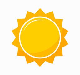Sun icon symbol, summer sun