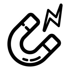 Magnet Attraction Physics Flat Icon Isolated On White Background