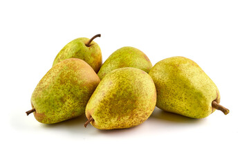 Juicy fresh ripe Williams pears, isolated on a white background.
