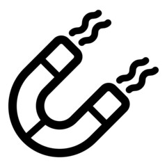 Magnet Attraction Physics Flat Icon Isolated On White Background