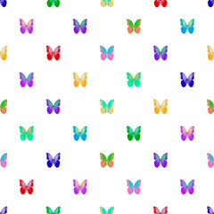 polka dot butterfly seamless pattern