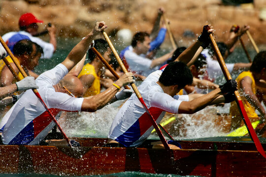 competitive racing of the dragon boats