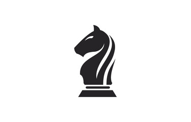 Black horse of chess logo icon