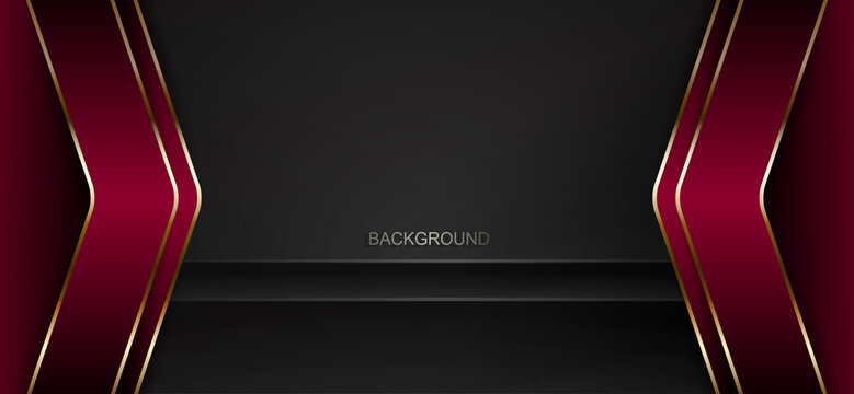 Dark red hue design with red arrows with gold border