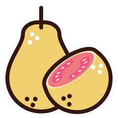 fresh guavas fruits doodle