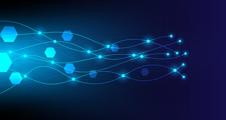 Abstract futuristic technology connection digital data background EP.37