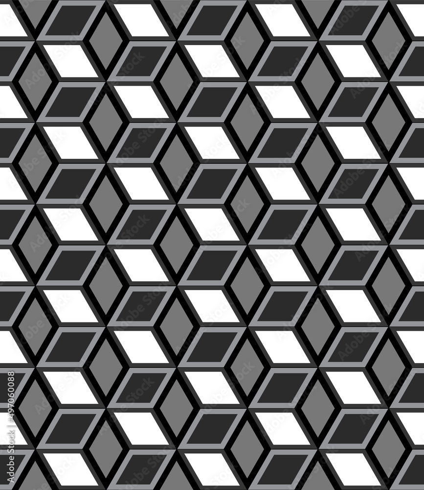 Poster seamless repeating isometric pattern of cubes