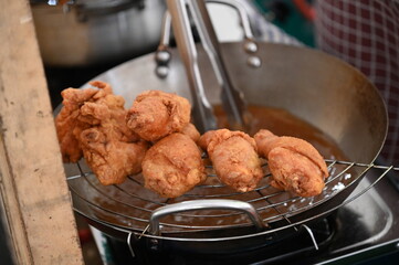 Kuching, Sarawak Malaysia - April 5th 2022:The Malay Ramadan Bazaar (Pasar Ramadan) in Malaysia, with lots of delicacies, under New Norm