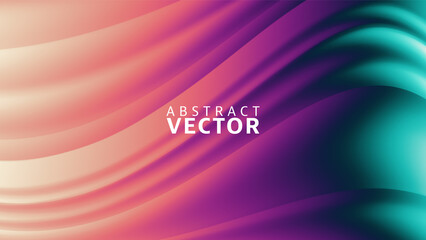 Vector Abstract Background. Colorful Futuristic Wavy Illustration.