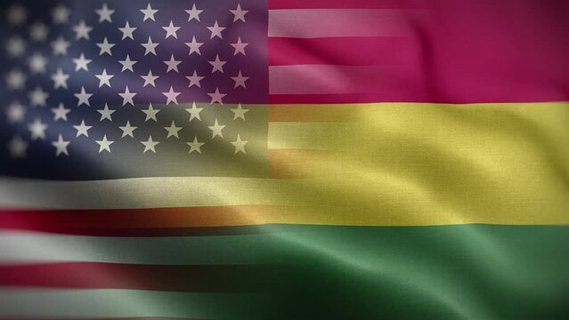 USA Bolivia Flag Loop Background 4K