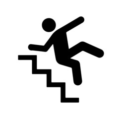 Fototapeta na wymiar man falling down the stairs pictogram