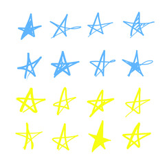 Ukraine flag national Europe emblem set stars icon vector illustration doodle abstract design element. No war