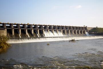 Water spilling over the Waghur Dam
