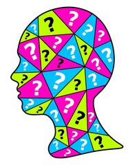 Fototapeta premium Silhouette of human head, vector illustration