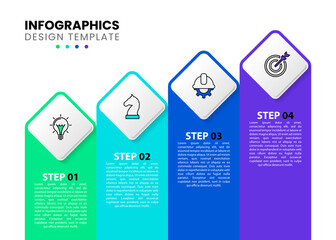 Infographic template with icons and 4 options or steps