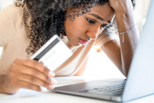 One shocked black woman worried about credit card debt