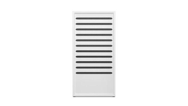 Empty side-by-side refrigerator on white background