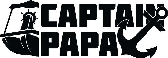 captain papa | pontoon boat | lake boat 
 - obrazy, fototapety, plakaty