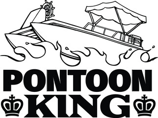 Fototapeta premium pontoon king | pontoon boat | lake boat 