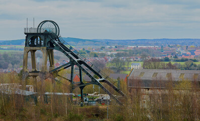 Coal mining village landscape image.