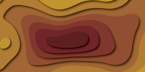 Abstract background with waves. Abstract papercut and multi layer cutout geometric pattern on vector.Panorama view beautiful gray color papercut background.