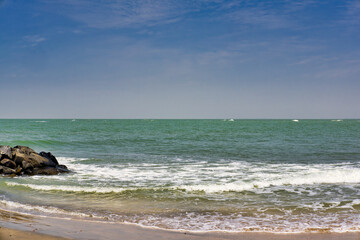 Fototapeta na wymiar Beach in the Gambia on Atlantic Ocean