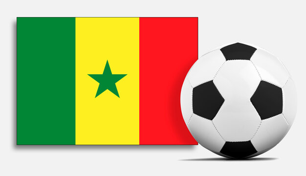Blank Soccer ball with Senegal national team flag.