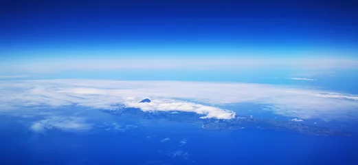 Fotobehang Vue d'avion de la Martinique sur le volcan © Vini Photographie