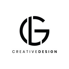 Modern circle letter GL or LG logo design vector - obrazy, fototapety, plakaty