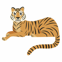 Fototapeta na wymiar Cute tiger illustration isolated on white background