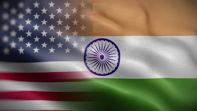 USA India Flag Loop Background 4K