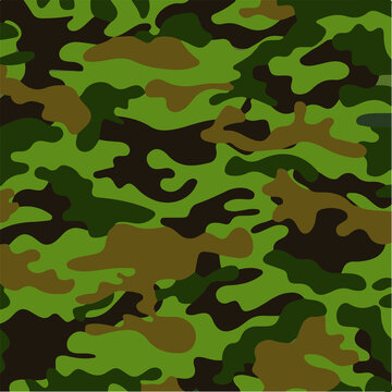 Camouflage seamless pattern background, Classic clothing style masking camo repeat print.  illustration web design and clothes in green, brown color
