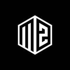 Letter ms hexagon logo design icon
