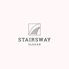 Stairsway logo icon flat design template 