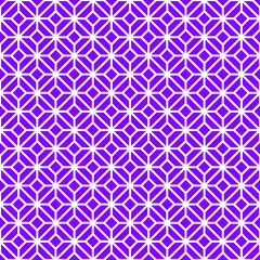 Abstract background. White and purple geometrical pattern. Modern design. White maze pattern on purple background. 