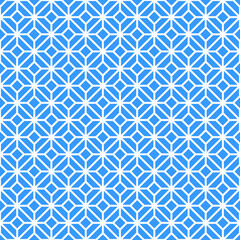 Abstract background. White and blue geometrical pattern. Modern design. White maze pattern on blue background. 