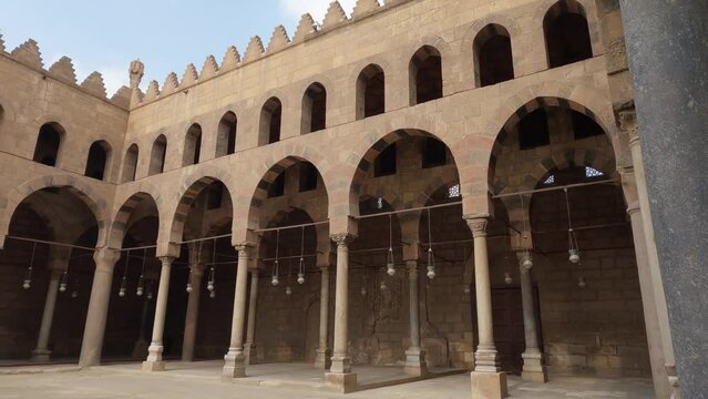Sultan al-Nasir Muhammad ibn Qalawun mosque, Cairo in Egypt. Panning