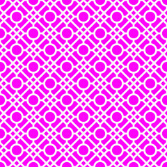 Abstract background. White and pink geometrical pattern. Modern design. White maze pattern on pink background.
