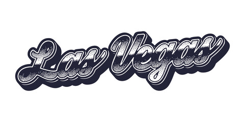 Las Vegas city name in retro three-dimensional graphic style © HTGanzo