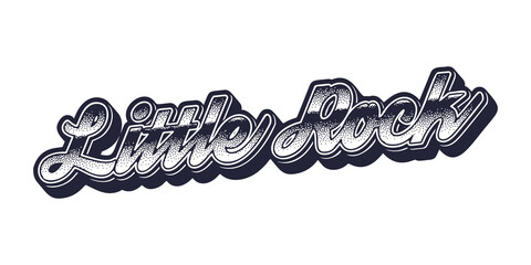 Little Rock city name in retro three-dimensional graphic style - obrazy, fototapety, plakaty