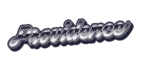 Providence city name in retro three-dimensional graphic style