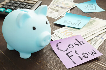 Cash flow is shown on the photo using the text