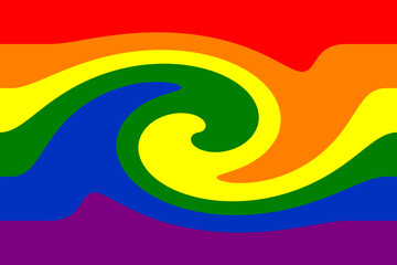 LGBT flag. The LGBT pride flag or rainbow pride flag includes the flag of the lesbian, gay, bisexual, and transgender LGBT organization. 3D illustration. International LGBT Pride Day - Pride Day 2023