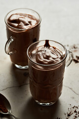 coffee and chocolate smoothie with millet