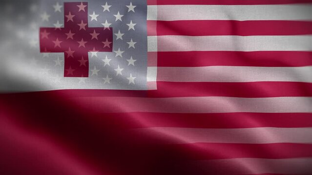 USA Tonga Flag Loop Background 4K