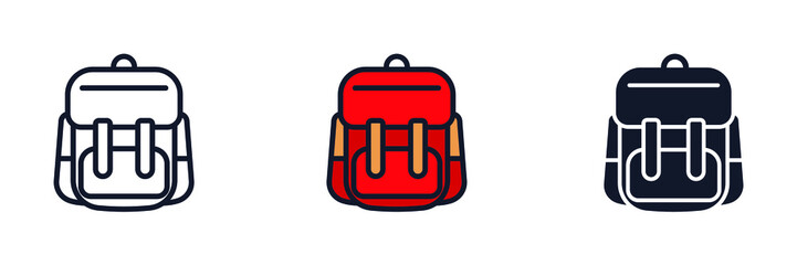 Fototapeta backpack icon symbol template for graphic and web design collection logo vector illustration obraz